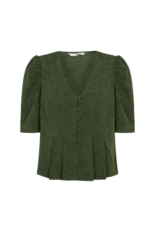 Hoss Intropia Casilda. Blusa rom&aacute;ntica entallada Kaki