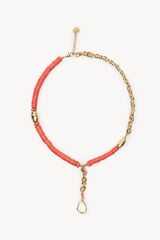 Hoss Intropia Marelin. Collar resina y moneda Coral