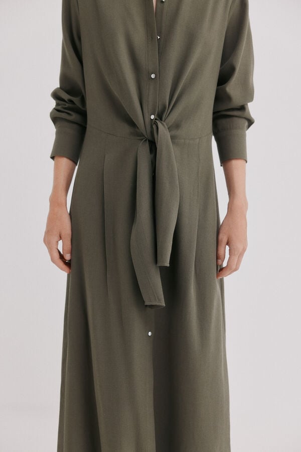 Hoss Intropia Amara. Vestido camisero Kaki