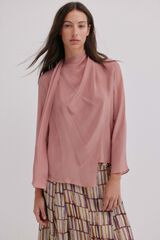 Hoss Intropia Guiado. Blusa com decote cruzado assimétrico Castanho