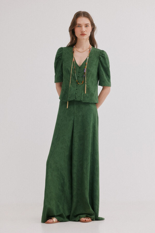 Hoss Intropia Casilda. Blusa rom&aacute;ntica entallada Kaki