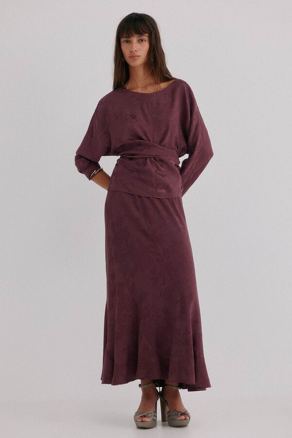 Hoss Intropia Gloria. Blusa estampado jacquard Granate