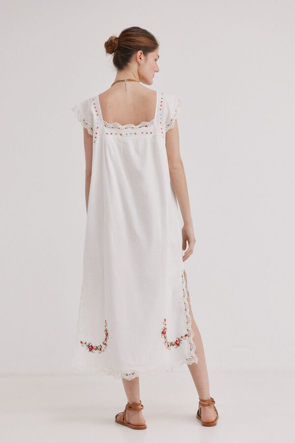 Hoss Intropia Alaira. Vestido bordado Marfil