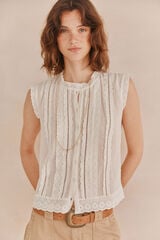 Hoss Intropia Gloria. Blusa bordada Ecru