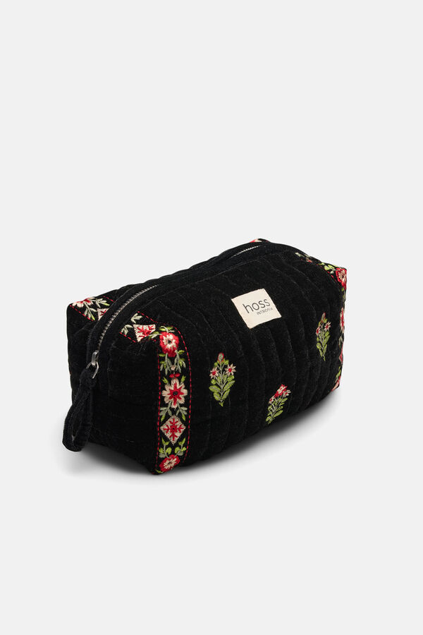 Hoss Intropia Larisa. Neceser terciopelo bordado Negro
