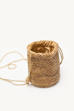 Hoss Intropia Mia. Bolsa balde com miçangas Dourado