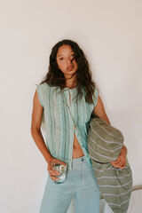 Hoss Intropia Cora. Blusa encajes Verde