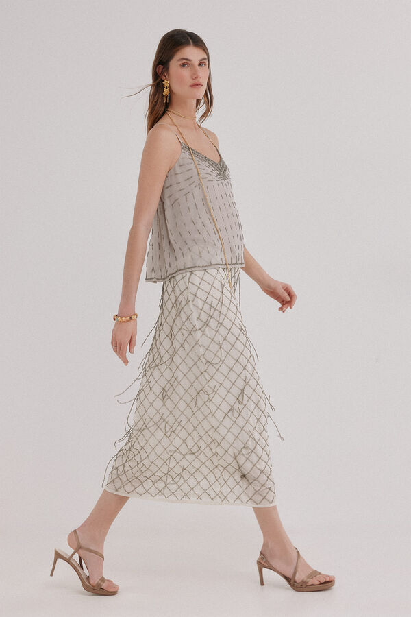 Hoss Intropia Ren&eacute;e. Saia bordada Branco