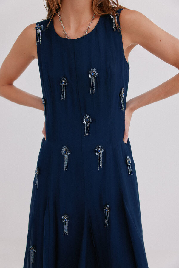 Hoss Intropia Althea. Vestido de missangas Azul