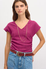 Hoss Intropia Sara. Camiseta entallada con textura Rosa