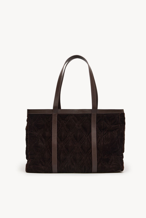 Hoss Intropia Neila. Bolsa de compras de veludo Castanho