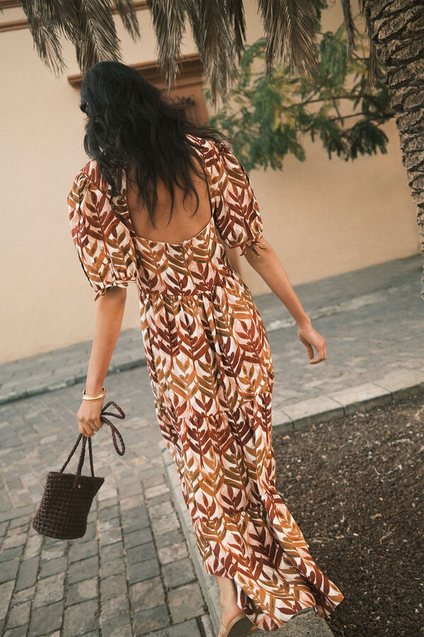 Hoss Intropia Artemisa. Vestido étnico Estampado Marron