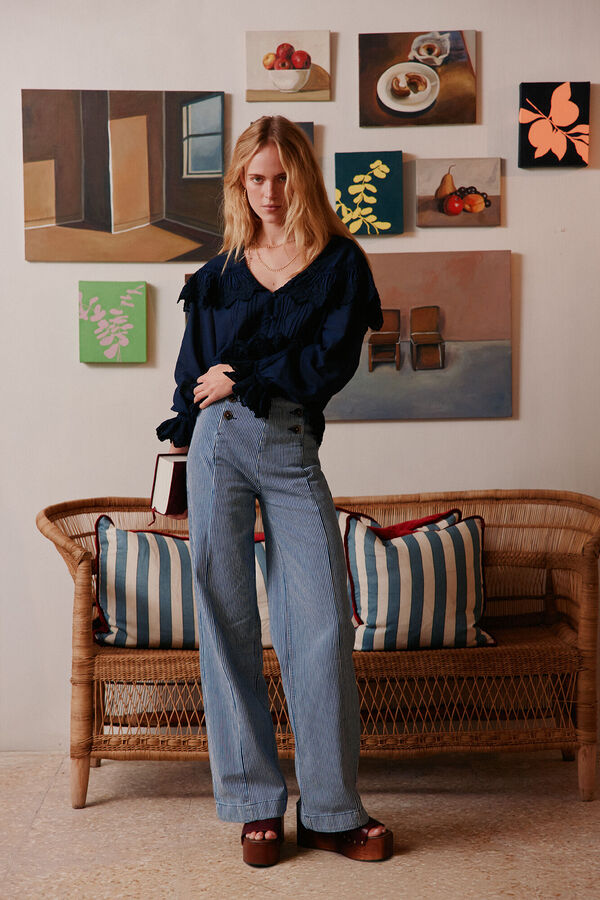 Hoss Intropia Prisca. Jeans de botões Azul