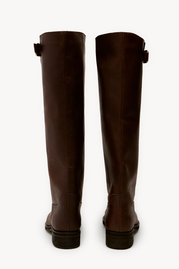Hoss Intropia Martina. Botas altas de piel Marron oscuro