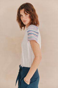 Hoss Intropia Martina. T-shirt bordada Branco