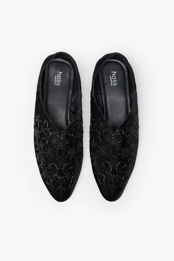 Hoss Intropia Maira. Babuchas de terciopelo Negro