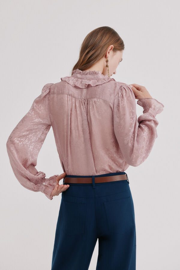 Hoss Intropia Circe. Blusa com folho Ecru