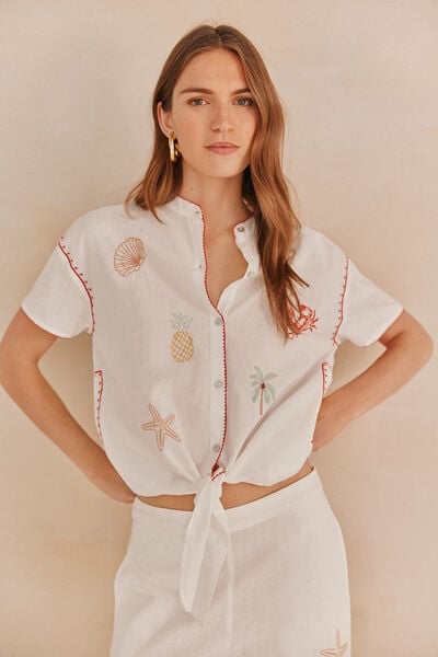 Hoss Intropia Gadea. Blusa bordada Marfil