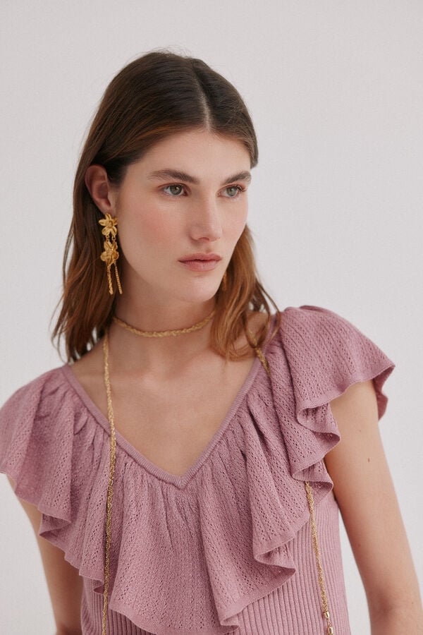 Hoss Intropia Inna. Top con volante Rosa