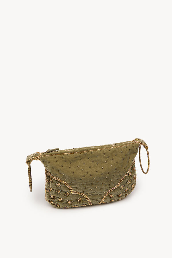 Hoss Intropia Nadia. Bolsa de veludo e miçangas Verde