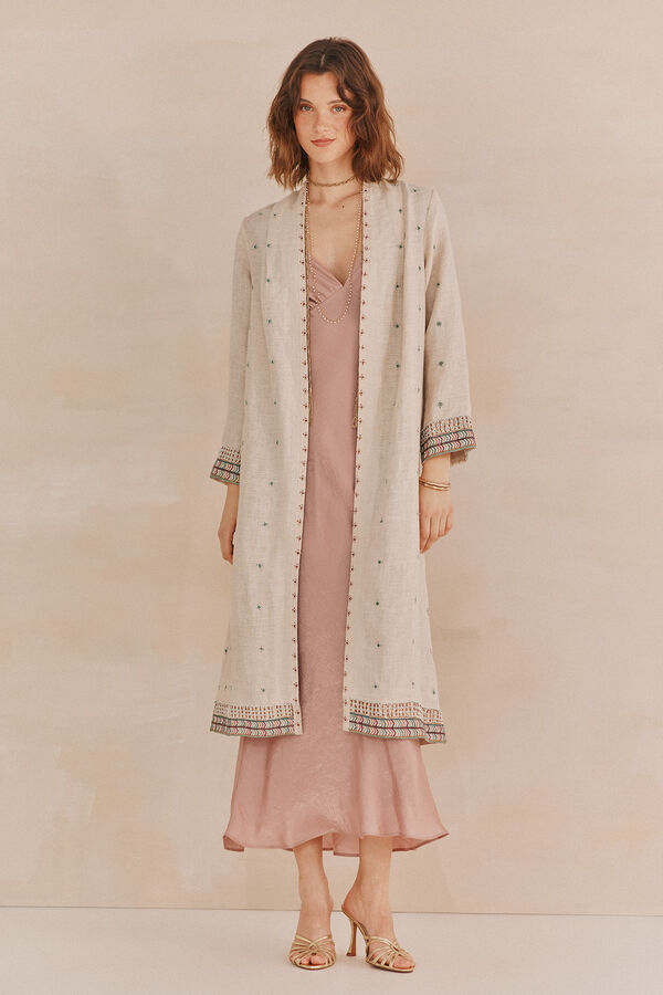 Hoss Intropia Elene. Kimono bordado Marfil