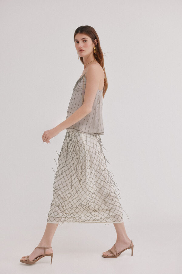 Hoss Intropia Ren&eacute;e. Saia bordada Branco