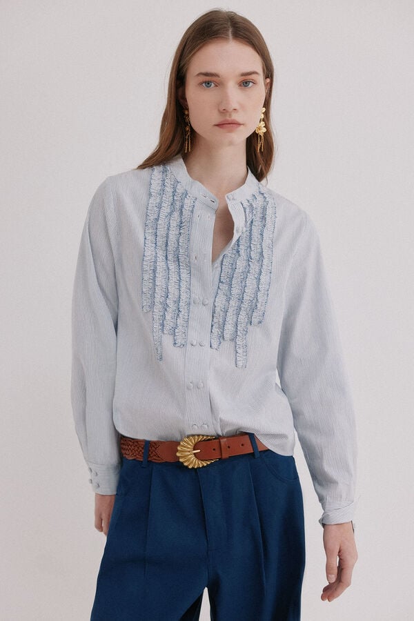 Hoss Intropia Carmen. Blusa manga comprida Azul