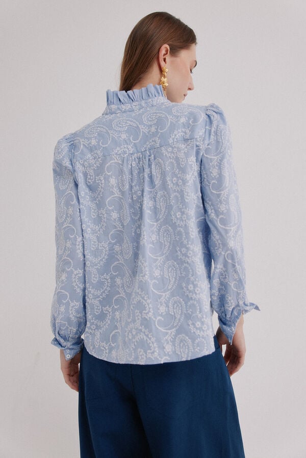 Hoss Intropia Candela. Blusa bordada Azul