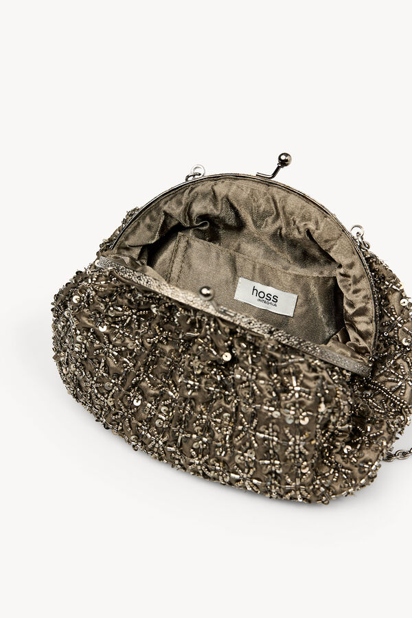 Hoss Intropia Nuria. Clutch bordado Gris