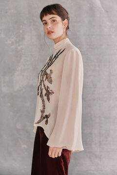 Hoss Intropia Celia.Blusa bordada Marfil