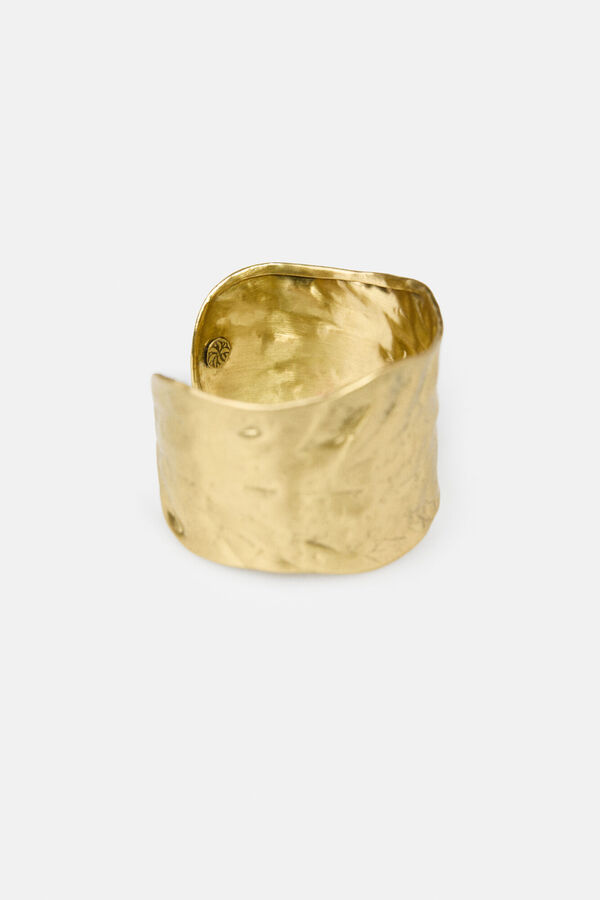 Hoss Intropia Lourdes. Pulseira larga banhada a ouro Dourado