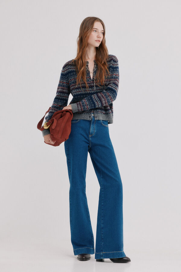Hoss Intropia Chloe.Jeans fit flare Azul marino