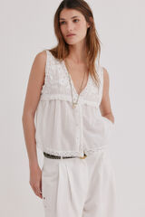 Hoss Intropia Cora. Blusa rom&aacute;ntica Marfil