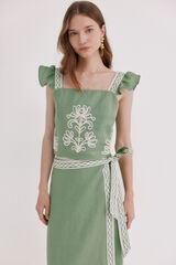 Hoss Intropia Caela. Top bordados Verde