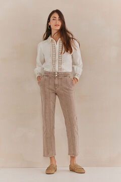 Hoss Intropia Poppy. Jeans cortes Marfil
