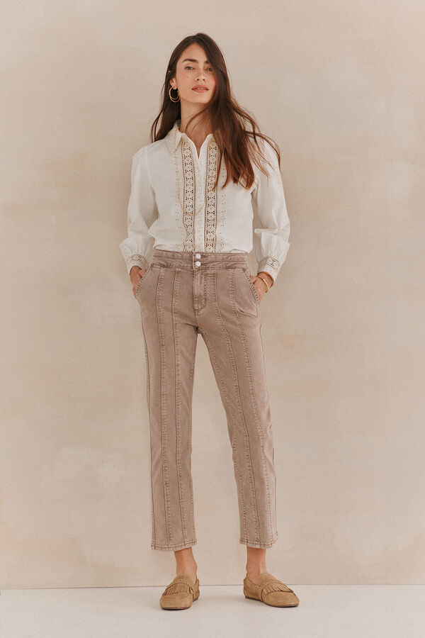 Hoss Intropia Poppy. Jeans cortes Marfil