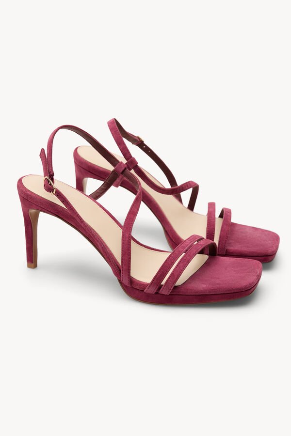 Hoss Intropia Mireia. Sand&aacute;lias de salto em camur&ccedil;a Roxo