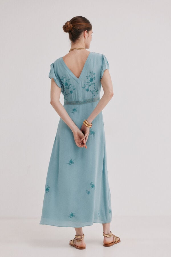 Hoss Intropia Ainhoa. Vestido bordado Azul