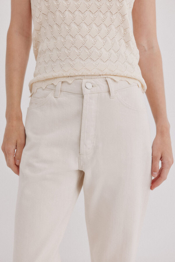 Hoss Intropia Brunella. Jeans tiro alto Marfil