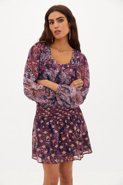 Hoss Intropia Ruby. Saia curta fluida estampada Multicolorido