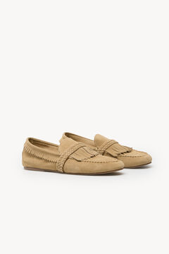 Hoss Intropia Laia. Mocassim franjas croute  Castanho