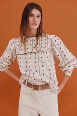 Hoss Intropia Catalina. Blusa con canesú Blanco
