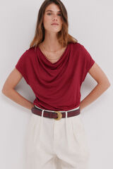 Hoss Intropia Mia. Camiseta drapeada Coral