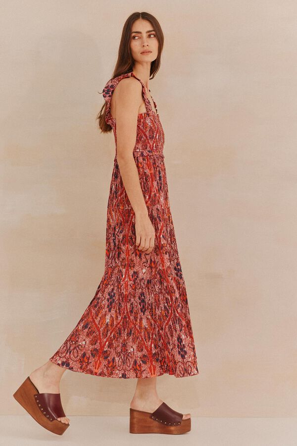 Hoss Intropia Alma. Vestido étnico Estampado rojo