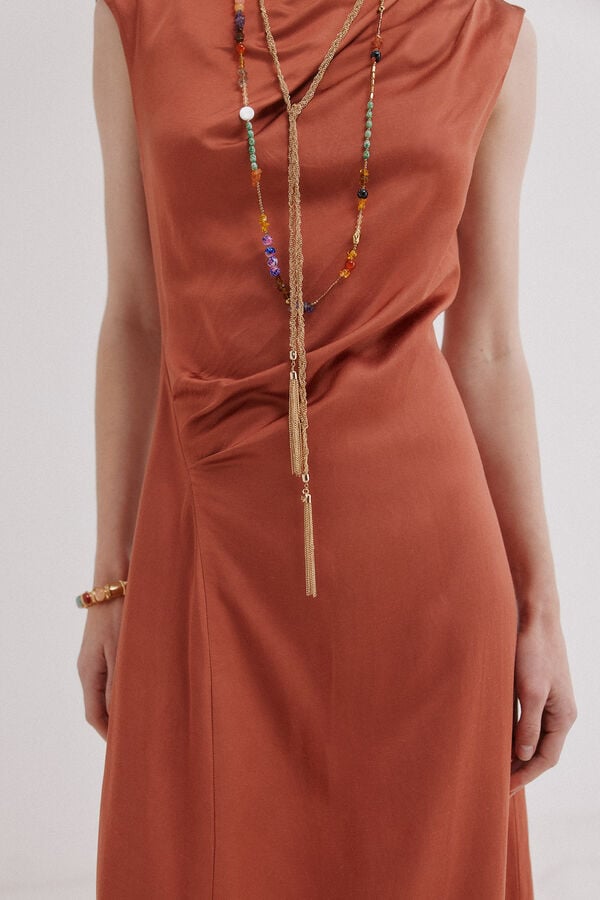 Hoss Intropia Alessia. Vestido midi satinado Rosa