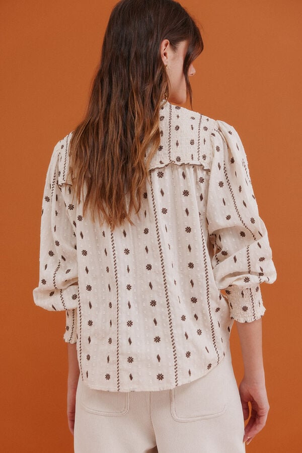 Hoss Intropia Catalina. Blusa con canesú Blanco