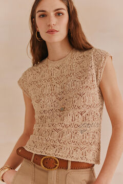 Hoss Intropia Susana. Camisola folhos Ecru