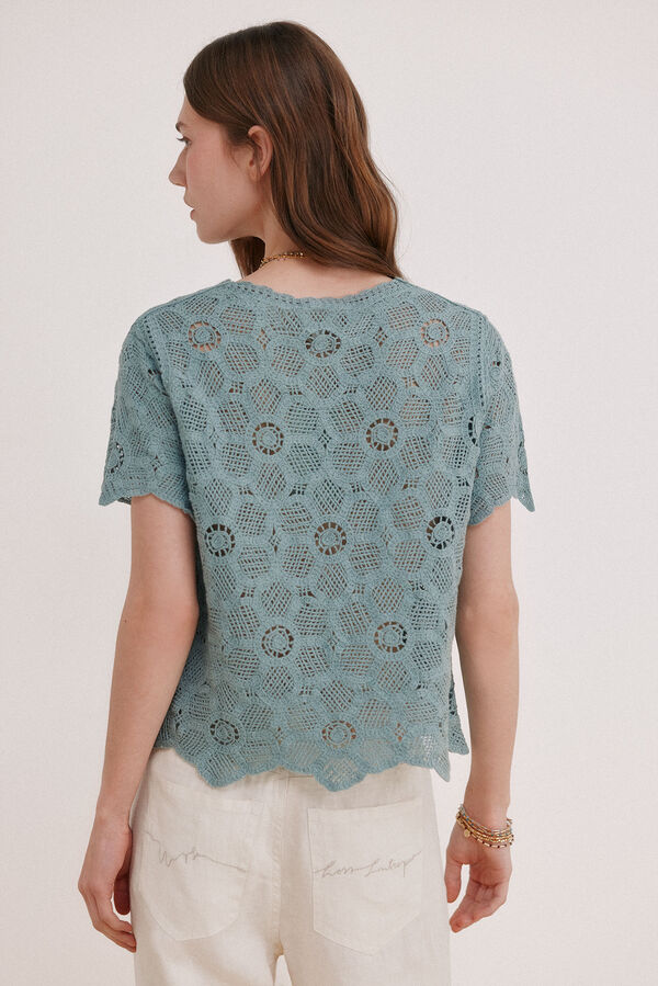 Hoss Intropia Irune. Top crochet Turquesa