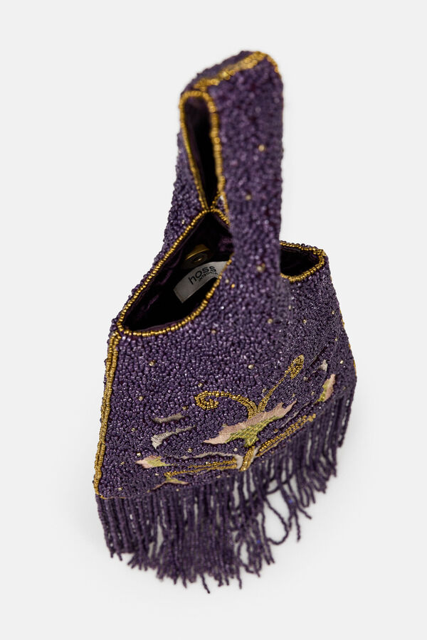 Hoss Intropia Nerea. Mala Bordada com franjas Roxo