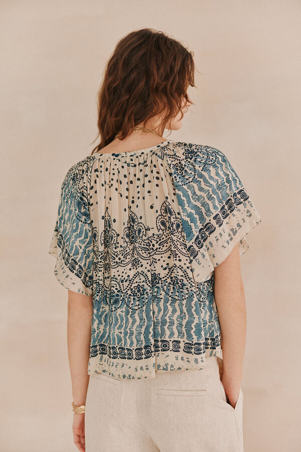 Hoss Intropia Casiopea. Top estampado. Beige